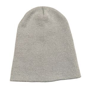 Hot Topic Light Gray Grey Slouch Beanie Cuffed Winter Hat